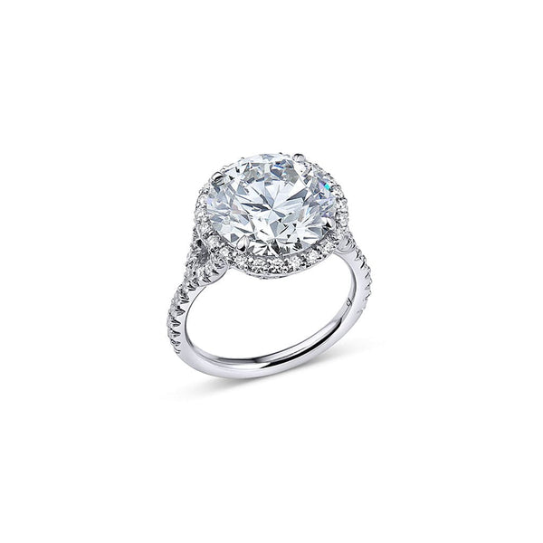 Rivière PLatinum 6.44ct Round Brilliant Cut Diamond Ring, GIA Certified