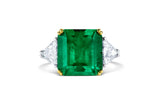 Platinum & 18K Yellow Gold Colombian Emerald & Diamond Ring