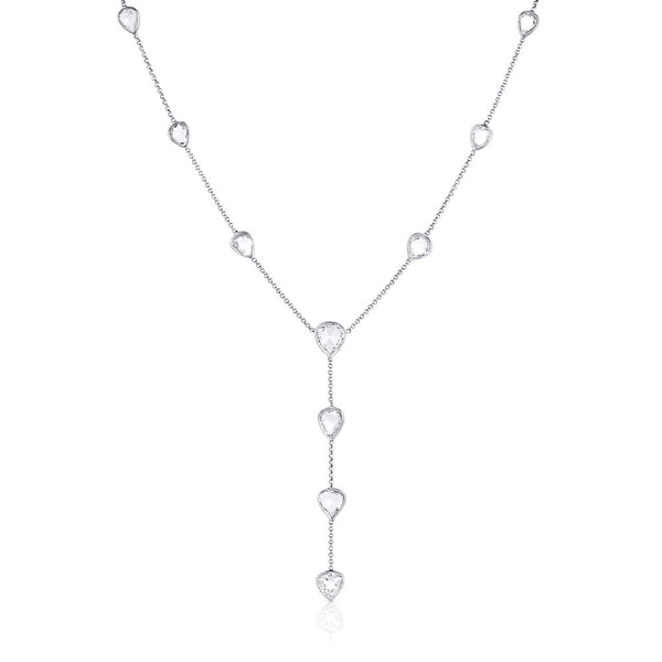Estate Platinum 5.70ctw Rose Cut Diamond Necklace