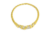 Estate José Hess 18K Yellow Gold & Diamond Twisted Braided Necklace