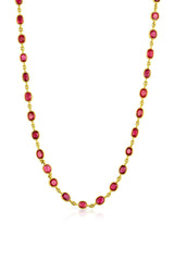 Rivière 18K Yellow Gold Ruby & Diamond Choker Necklace