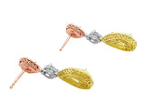 Rivière 18k Gold Pear Shaped Fancy Pink & Yellow Earrings, GIA Certified