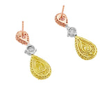 Rivière 18k Gold Pear Shaped Fancy Pink & Yellow Earrings, GIA Certified