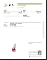 Estate 18k White Gold Burma Unheated Ruby Diamond Cocktail Ring