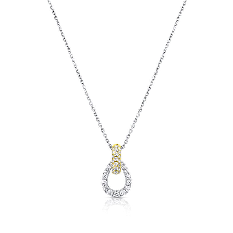 18kt White and Yellow Gold 0.47ctw Diamond Pear-Shaped Pendant Necklace