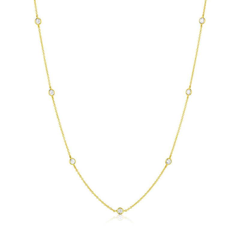 Rivière 18kt Yellow Gold 1.09ctw Diamond by the Yard Necklace