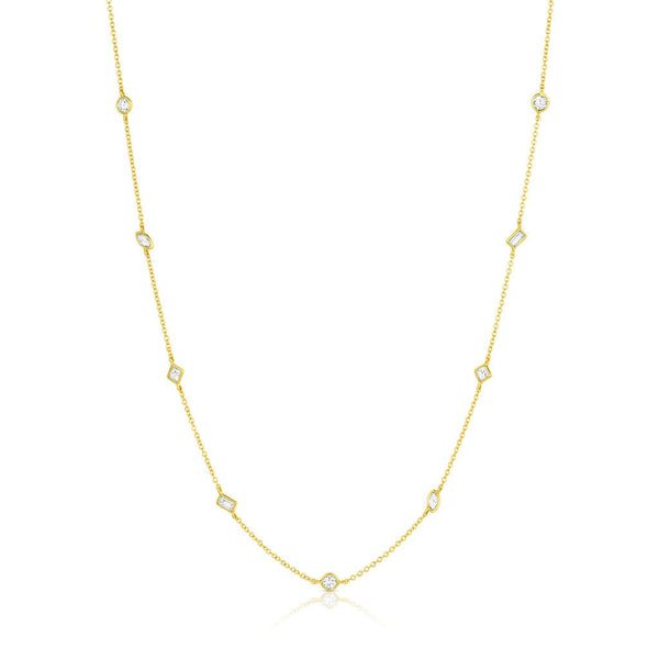 Rivière  18kt Yellow Gold 1.45ctw Multi-Shaped Diamonds by the Yard Necklace