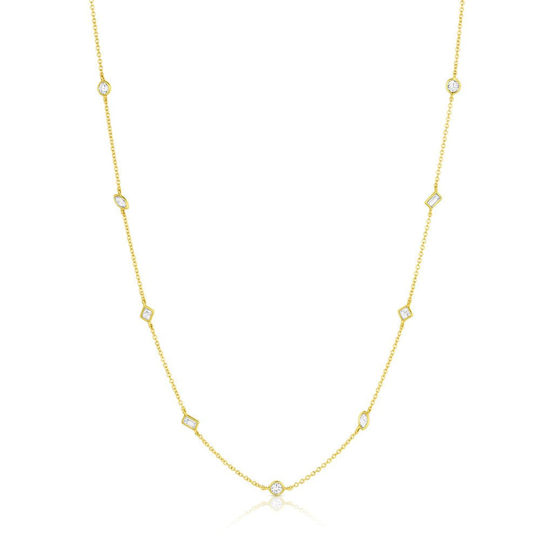 Rivière  18kt Yellow Gold 1.45ctw Multi-Shaped Diamonds by the Yard Necklace