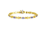 Estate Tanzanite & Diamond Bracelet in 14K Yellow Gold