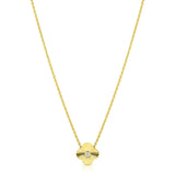 18kt Yellow Gold Diamond Fluted Quatrefoil Pendant Necklace