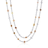 Rivière Platinum 18kt Gold 25.84ctw Multicolor Diamond 50" Long Necklace