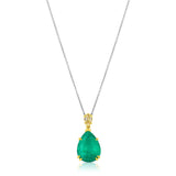 Rivière Platinum 10.66ct Colombian Emerald Fancy Yellow Diamond Necklace, GIA Certified