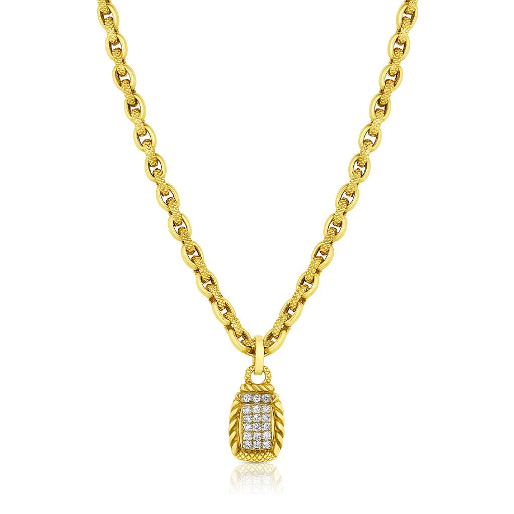 Estate Judith Ripka 18kt Yellow Gold Diamond Necklace CJ Charles Jewelers