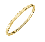 Ice Cube Yellow Gold Bangle Bracelet
