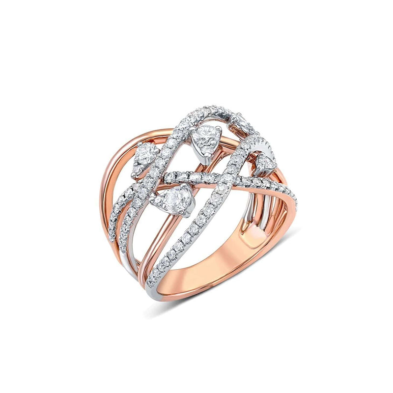 14 kt Rose Gold Diamond Lace Ring