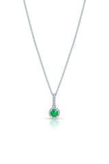 Round Brilliant Emerald Pendant