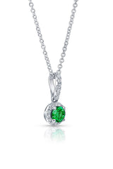 Round Brilliant Emerald Pendant