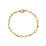 Rivière 18k Yellow Rose Gold 3.55ctw Rainbow Diamond Bracelet