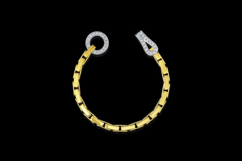 18k Gold 0.78ctw Diamond Loop Clasp Chain Bracelet