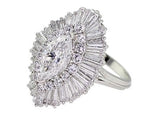 Estate 2ct Marquise Diamond Ballerina Ring, GIA-certified