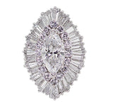 Estate 2ct Marquise Diamond Ballerina Ring, GIA-certified
