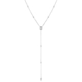18k White Gold 0.40ctw Diamond Hexagon Drop Pendant Necklace