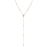 18k Rose Gold 0.36ctw Diamond Hexagon Drop Pendant Necklace