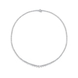 14k White Gold 14ctw Diamond graduated Necklace