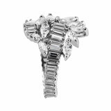 Estate Baguette and Marquise Diamond Platinum Ring