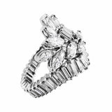 Estate Baguette and Marquise Diamond Platinum Ring