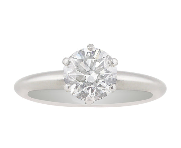 Estate Tiffany & Co. Platinum Diamond Solitaire Ring