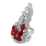 Estate Ruby Diamond Cluster Ring
