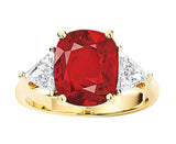 Estate Cushion Cut 5ct Thai Ruby Ring