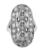 Estate Art Deco Diamond Panel Ring