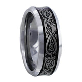 Men's Tungsten Carbide Band with Celtic Knots & Dragons