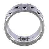 18kt White Gold Beveled Men's Band