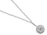 White Gold Round Diamond Pendant Necklace