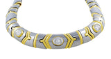 Estate Bulgari White and Yellow Gold Diamond Necklace