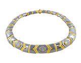 Estate Bulgari White and Yellow Gold Diamond Necklace