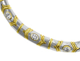 Estate Bulgari White and Yellow Gold Diamond Necklace