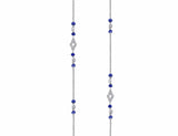 Estate 14k White Gold Sapphire Diamond Necklace