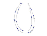 Estate 14k White Gold Sapphire Diamond Necklace