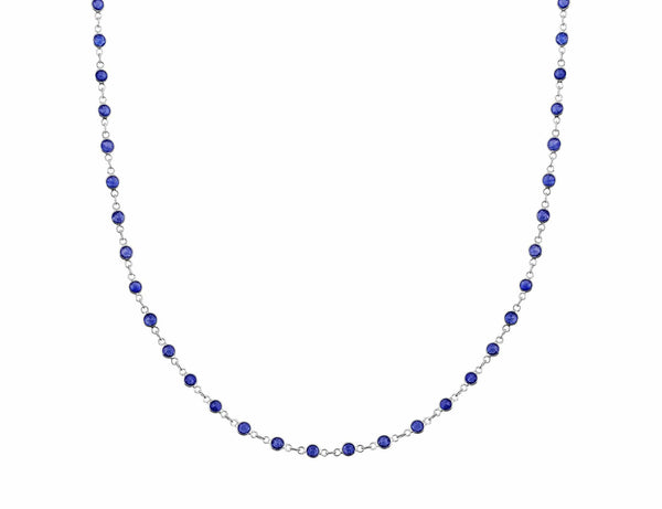 14ct bezel-set Sapphire Chain Necklace