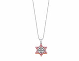 Pink and White Diamond Star of David Pendant