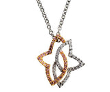 Pink and White Diamond Star Pendant Necklace