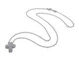 Estate White Gold Pave Diamond Cross Pendant