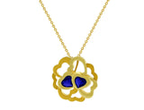 18kt Yellow Gold Iolite Heart Necklace