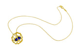 18kt Yellow Gold Iolite Heart Necklace
