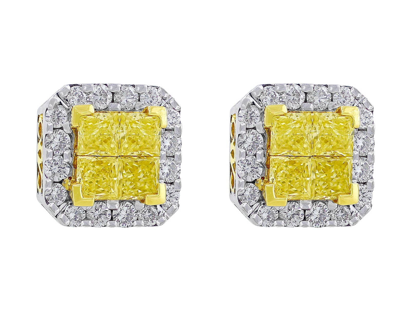 Fancy yellow discount diamond earrings