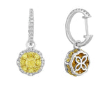 Octagonal Yellow Diamond Drop Earrings